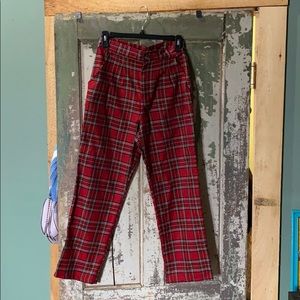 Ultra High Waisted Tartan Trousers